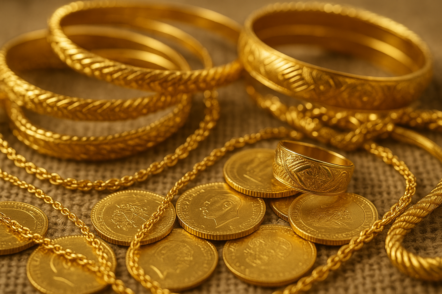 زیورآلات و سکه‌های طلایی در قم برای خرید طلا و سرمایه‌گذاری